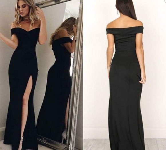 Women's off shoulder long dress - Picture 2 of 4